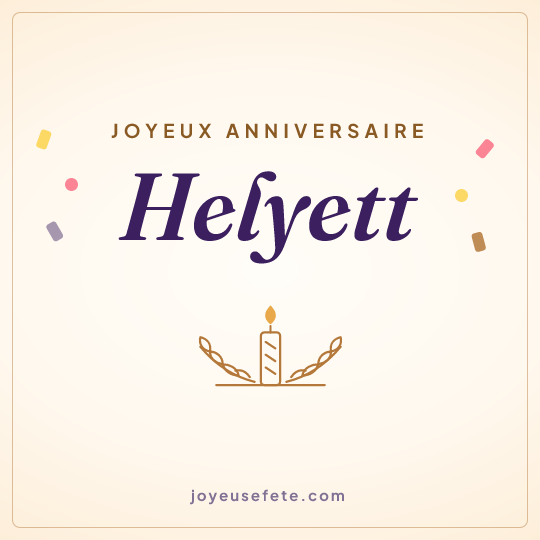 Image carrée « Joyeux anniversaire Helyett » pour WhatsApp