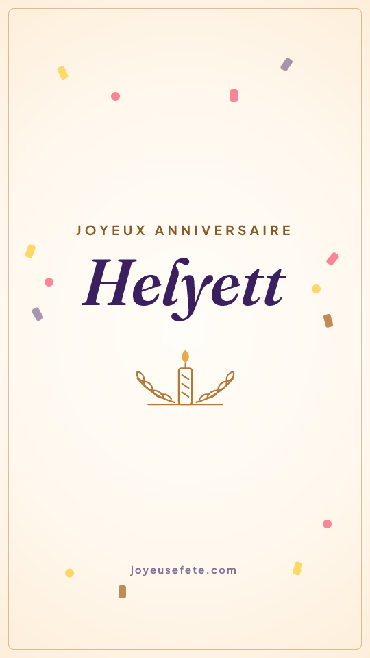 Image « Joyeux anniversaire Helyett » au format story