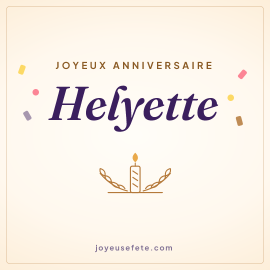 Image carrée « Joyeux anniversaire Helyette » pour WhatsApp