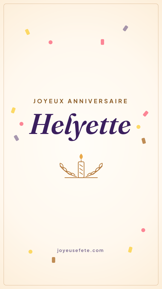 Image « Joyeux anniversaire Helyette » au format story