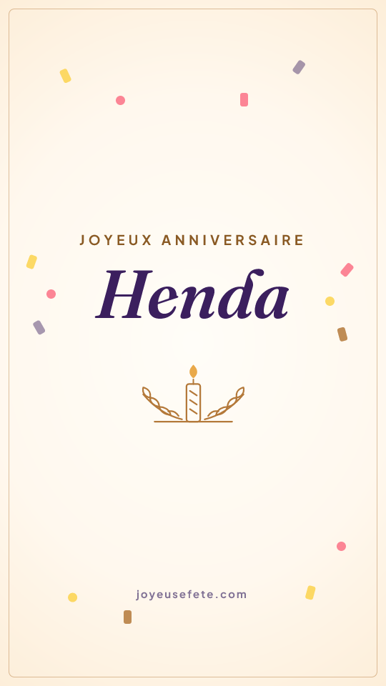 Image « Joyeux anniversaire Henda » au format story