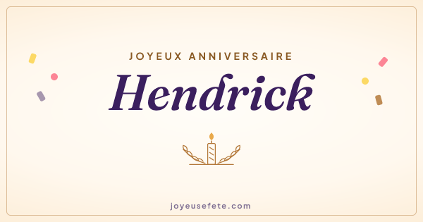 Image « Joyeux anniversaire Hendrick » au format large