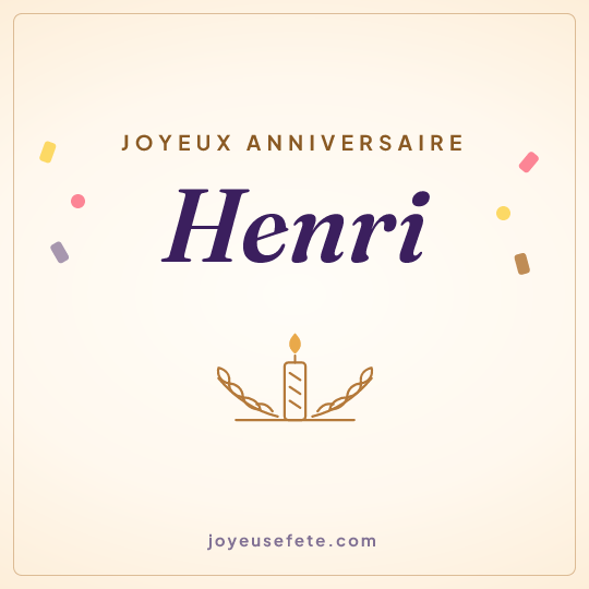 Image carrée « Joyeux anniversaire Henri » pour WhatsApp