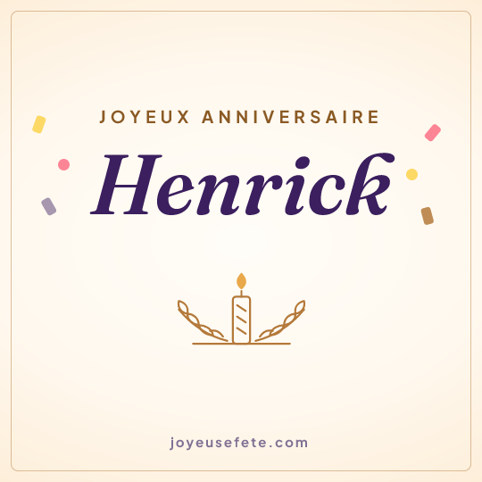 Image carrée « Joyeux anniversaire Henrick » pour WhatsApp