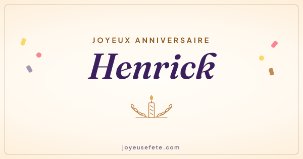 Image « Joyeux anniversaire Henrick » au format large