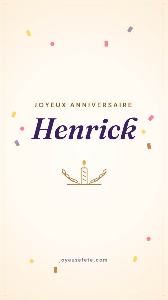 Image « Joyeux anniversaire Henrick » au format story