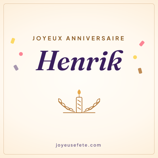 Image carrée « Joyeux anniversaire Henrik » pour WhatsApp