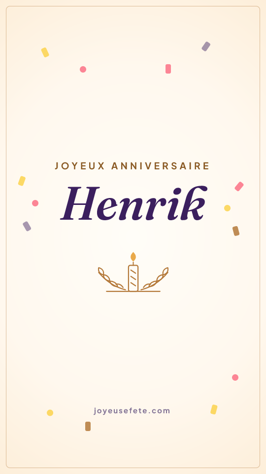 Image « Joyeux anniversaire Henrik » au format story
