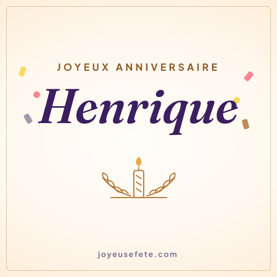 Image carrée « Joyeux anniversaire Henrique » pour WhatsApp