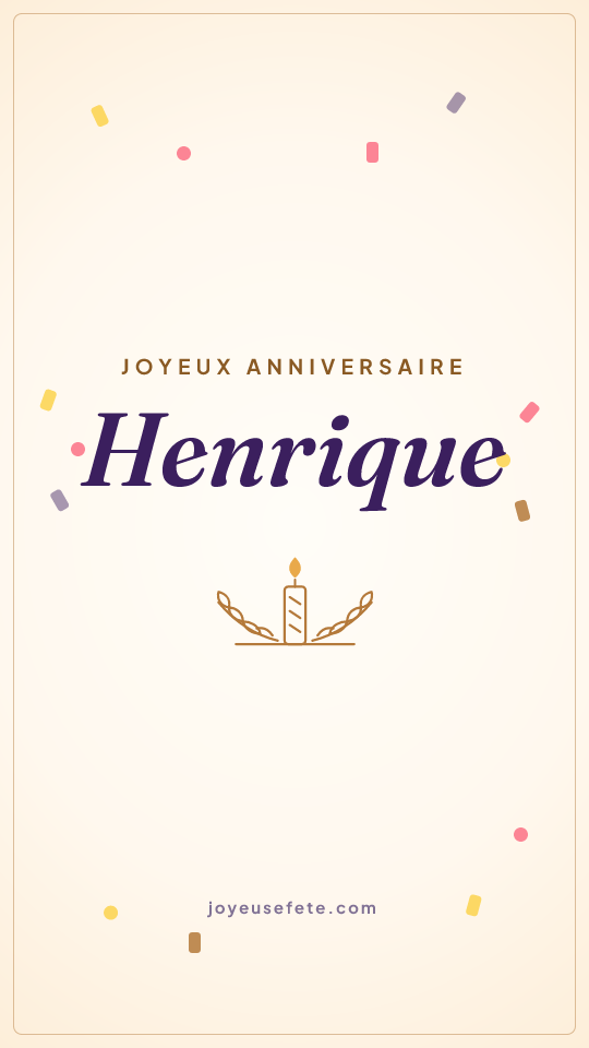 Image « Joyeux anniversaire Henrique » au format story