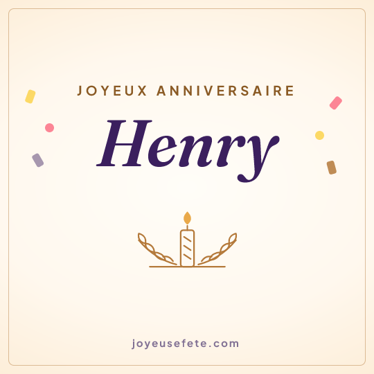 Image carrée « Joyeux anniversaire Henry » pour WhatsApp