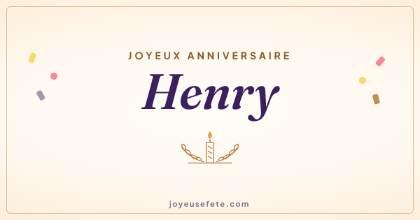 Image « Joyeux anniversaire Henry » au format large