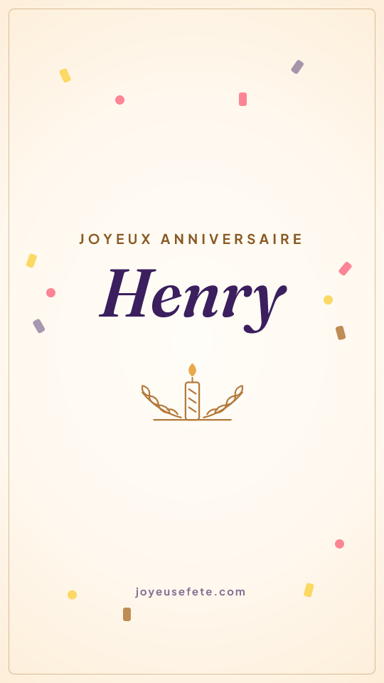 Image « Joyeux anniversaire Henry » au format story