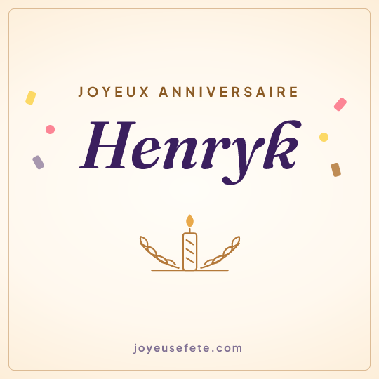 Image carrée « Joyeux anniversaire Henryk » pour WhatsApp