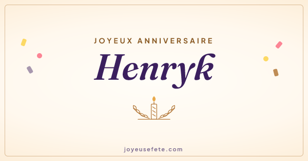 Image « Joyeux anniversaire Henryk » au format large