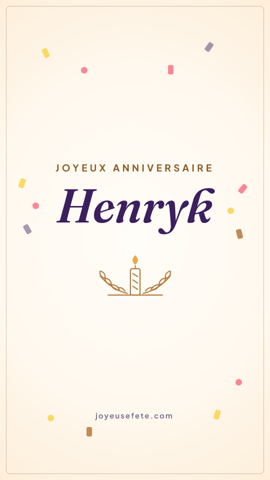 Image « Joyeux anniversaire Henryk » au format story