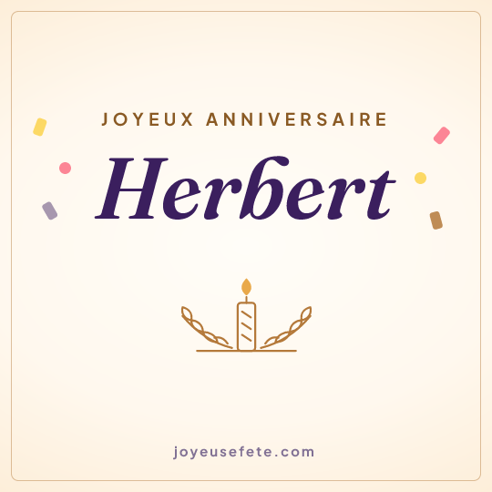 Image carrée « Joyeux anniversaire Herbert » pour WhatsApp