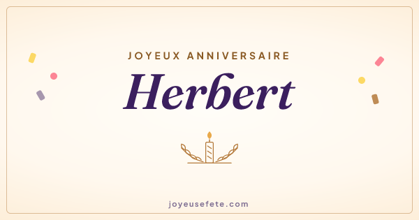 Image « Joyeux anniversaire Herbert » au format large