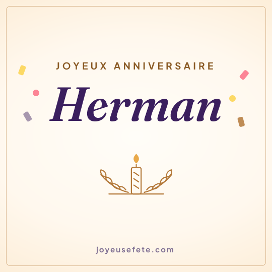 Image carrée « Joyeux anniversaire Herman » pour WhatsApp