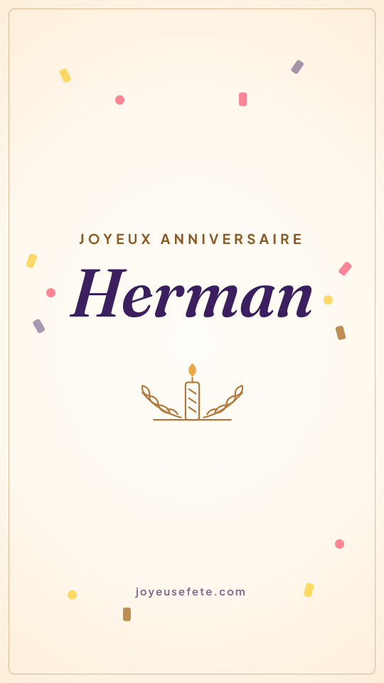 Image « Joyeux anniversaire Herman » au format story