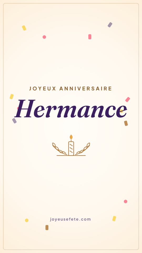 Image « Joyeux anniversaire Hermance » au format story