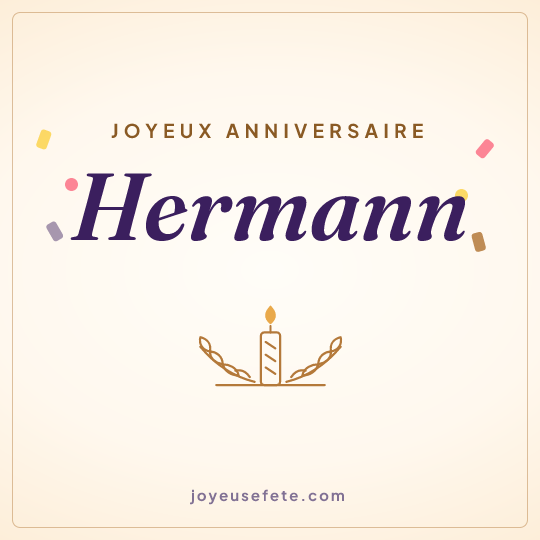 Image carrée « Joyeux anniversaire Hermann » pour WhatsApp