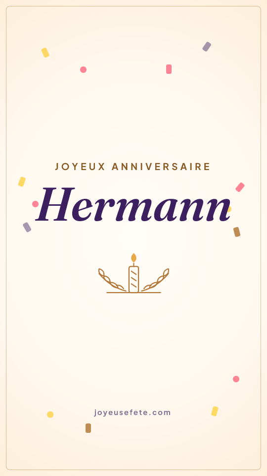 Image « Joyeux anniversaire Hermann » au format story