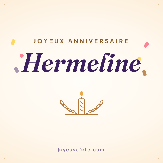 Image carrée « Joyeux anniversaire Hermeline » pour WhatsApp