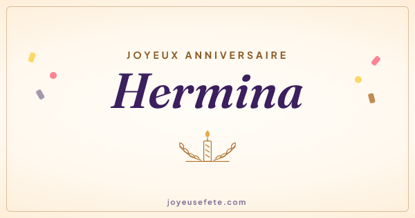 Image « Joyeux anniversaire Hermina » au format large