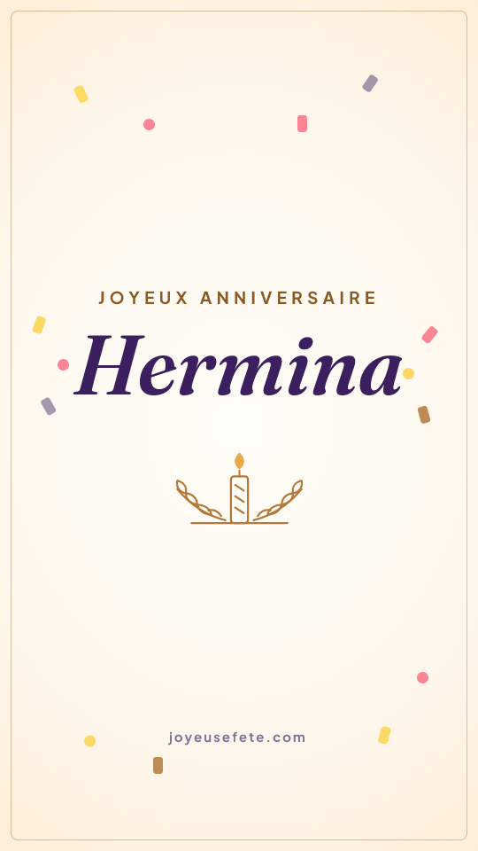 Image « Joyeux anniversaire Hermina » au format story
