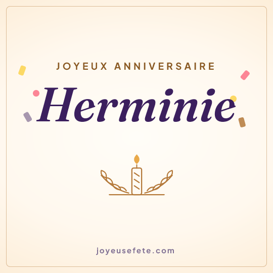 Image carrée « Joyeux anniversaire Herminie » pour WhatsApp