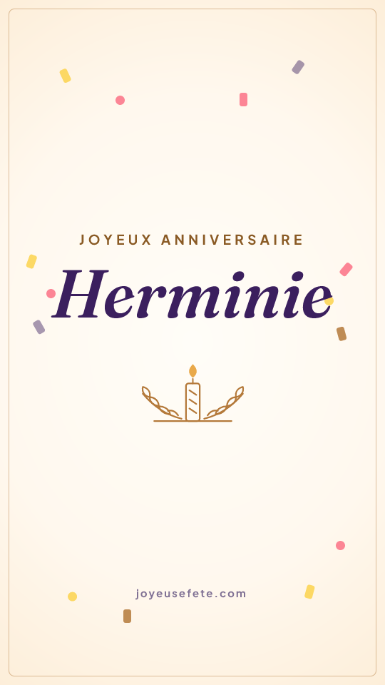 Image « Joyeux anniversaire Herminie » au format story