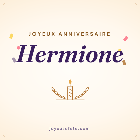 Image carrée « Joyeux anniversaire Hermione » pour WhatsApp