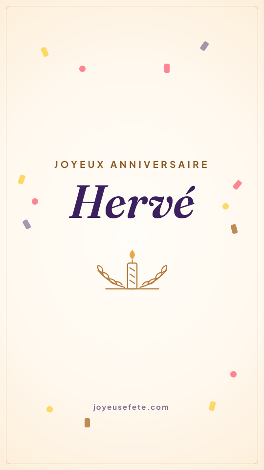 Image « Joyeux anniversaire Hervé » au format story