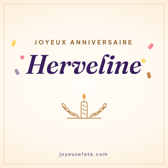 Image carrée « Joyeux anniversaire Herveline » pour WhatsApp