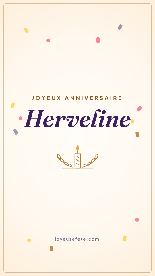 Image « Joyeux anniversaire Herveline » au format story