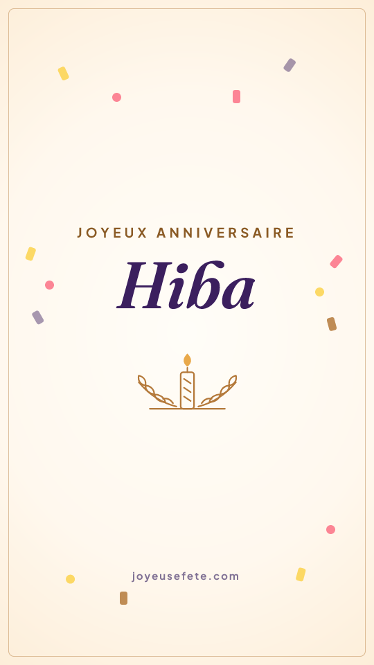 Image « Joyeux anniversaire Hiba » au format story