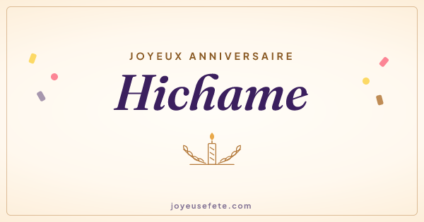 Image « Joyeux anniversaire Hichame » au format large