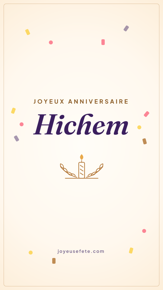 Image « Joyeux anniversaire Hichem » au format story