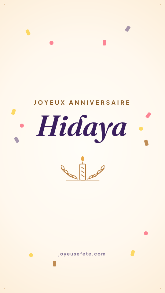 Image « Joyeux anniversaire Hidaya » au format story