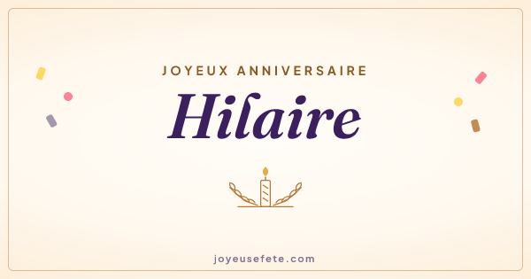 Image « Joyeux anniversaire Hilaire » au format large