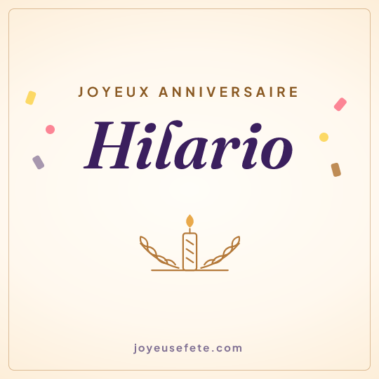 Image carrée « Joyeux anniversaire Hilario » pour WhatsApp