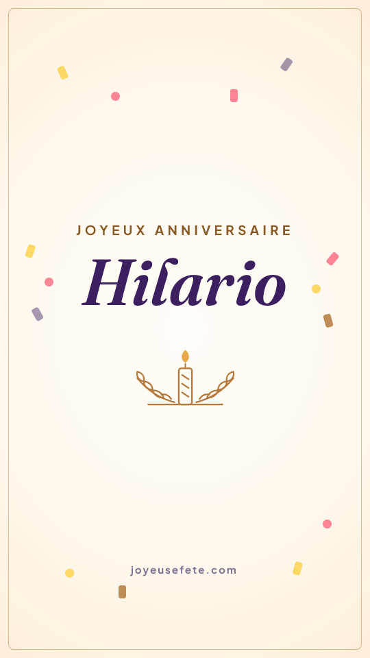 Image « Joyeux anniversaire Hilario » au format story