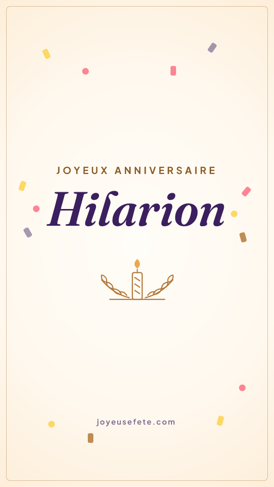 Image « Joyeux anniversaire Hilarion » au format story