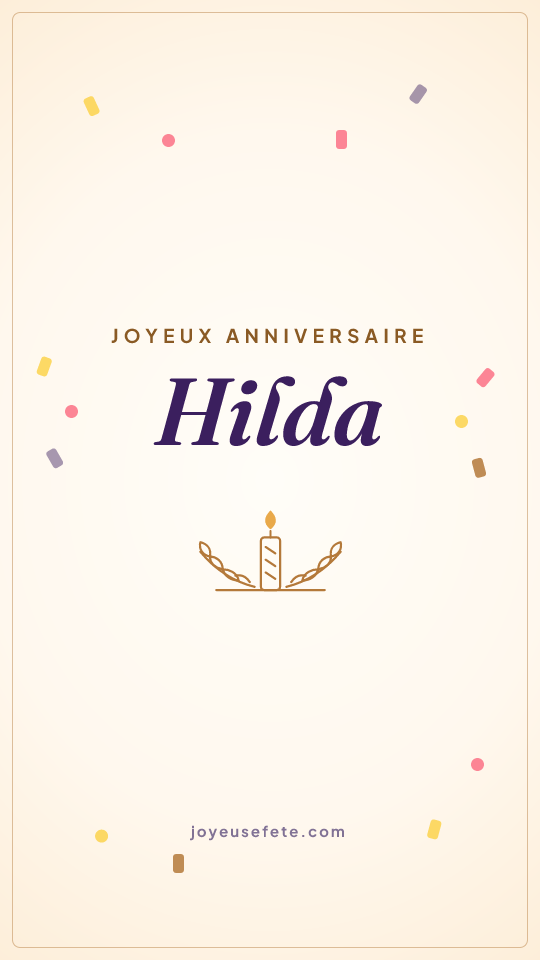 Image « Joyeux anniversaire Hilda » au format story