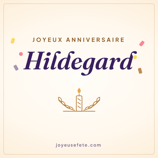 Image carrée « Joyeux anniversaire Hildegard » pour WhatsApp