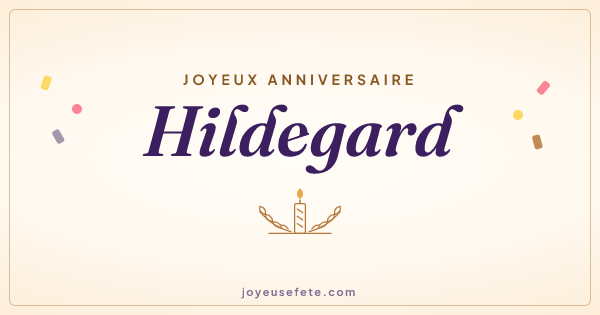 Image « Joyeux anniversaire Hildegard » au format large