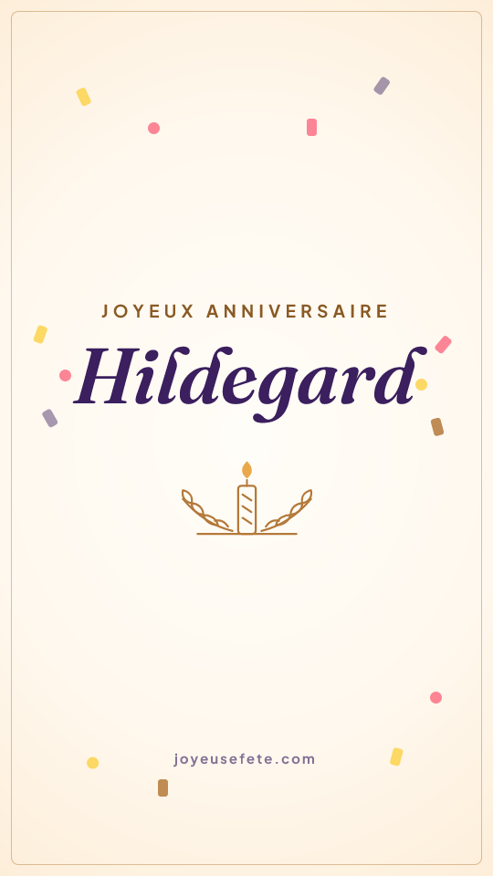 Image « Joyeux anniversaire Hildegard » au format story