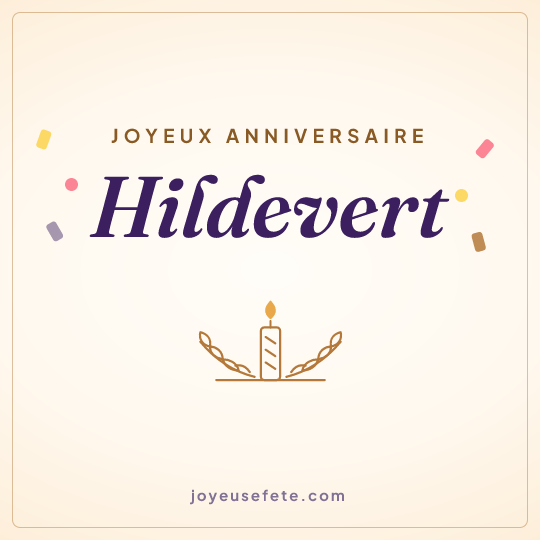 Image carrée « Joyeux anniversaire Hildevert » pour WhatsApp