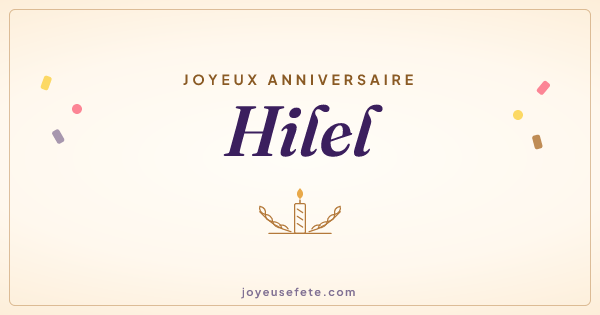 Image « Joyeux anniversaire Hilel » au format large